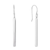 Sterling Silver Bar Style Drop Earrings With Euro Wire Clasp fine designer jewelry for men and women